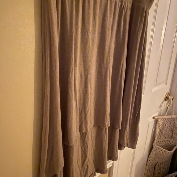 Taupe High Low Flowy Skirt / Beach Coverup - Picture 5 of 5